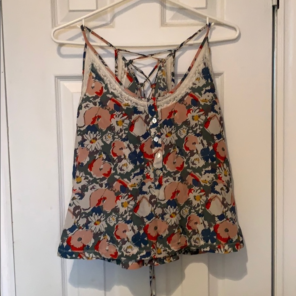 Cropped floral tank top